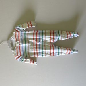 Baby Gap First Favorites Zip Footie PJ Multicolor Stripe 3-6M